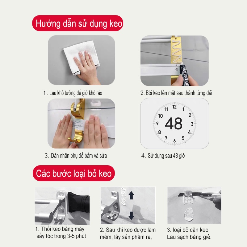 GuanChuang Giá Treo Khăn Dính Tường Màu Vàng Đen Cho Phòng Tắm