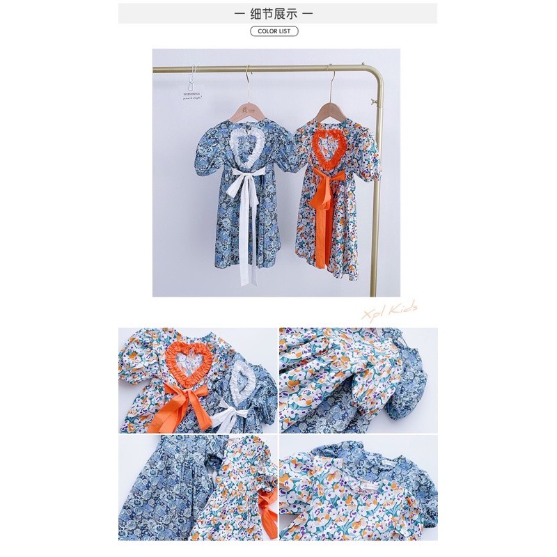 Váy Khoét Lưng Hoa Hè Xinh cho bé 8-22kg QATE670