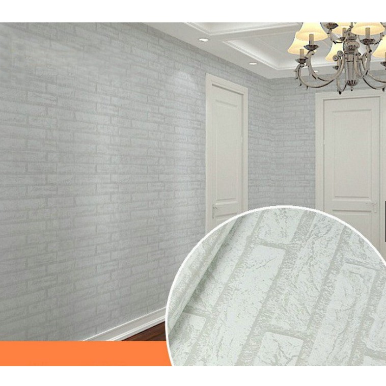 Cuộn 10m giấy dán tường đá trắng khổ rộng 45cm