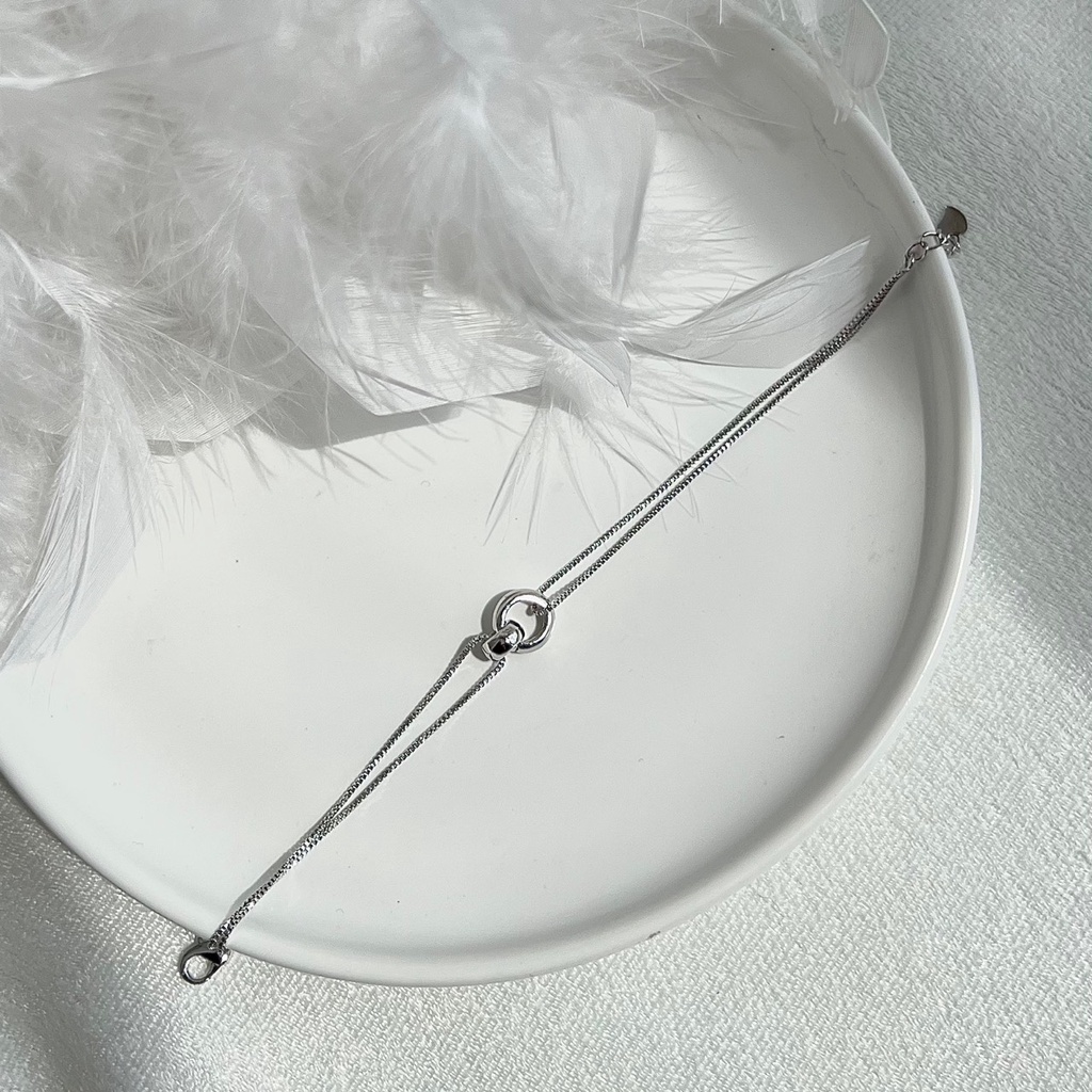 Vòng tay dây mảnh phối khoen tròn B21 Choker Club