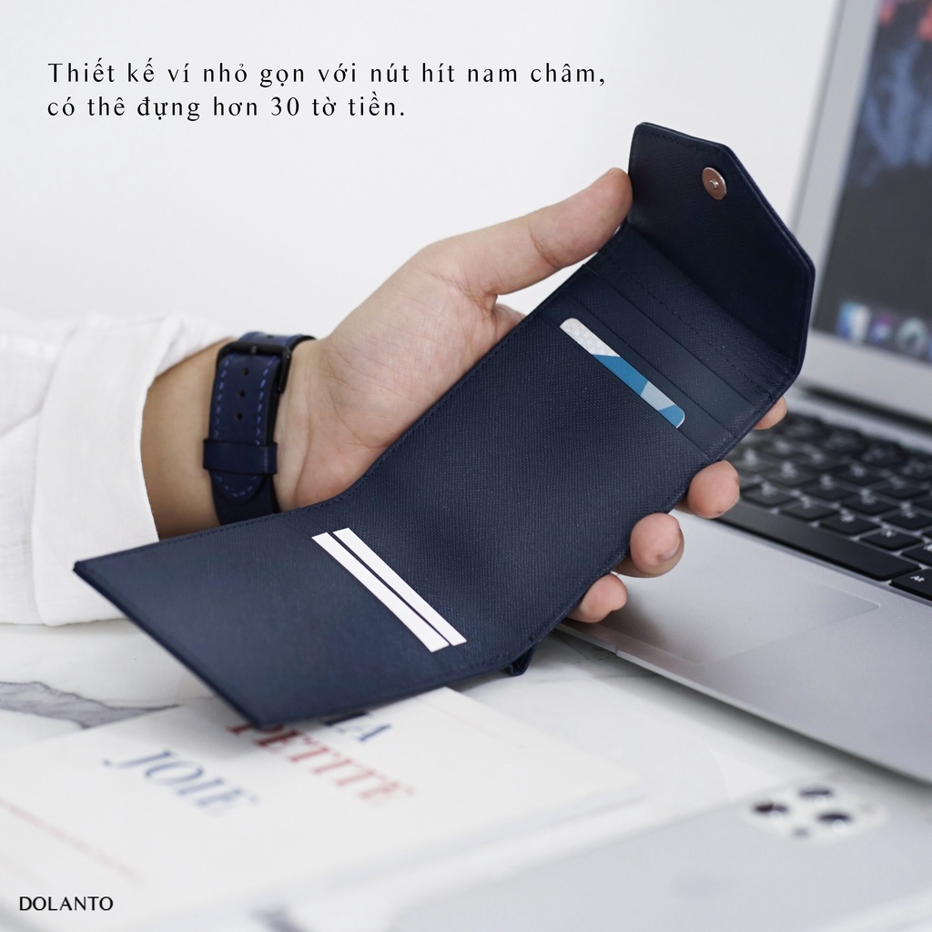 VÍ ĐỰNG THẺ MINI NAM NỮ Cardholder  MAIL Vân Saffiano Cao Cấp Nhập Khẩu Chống Thấm Nước Thương Hiệu DOLANTO