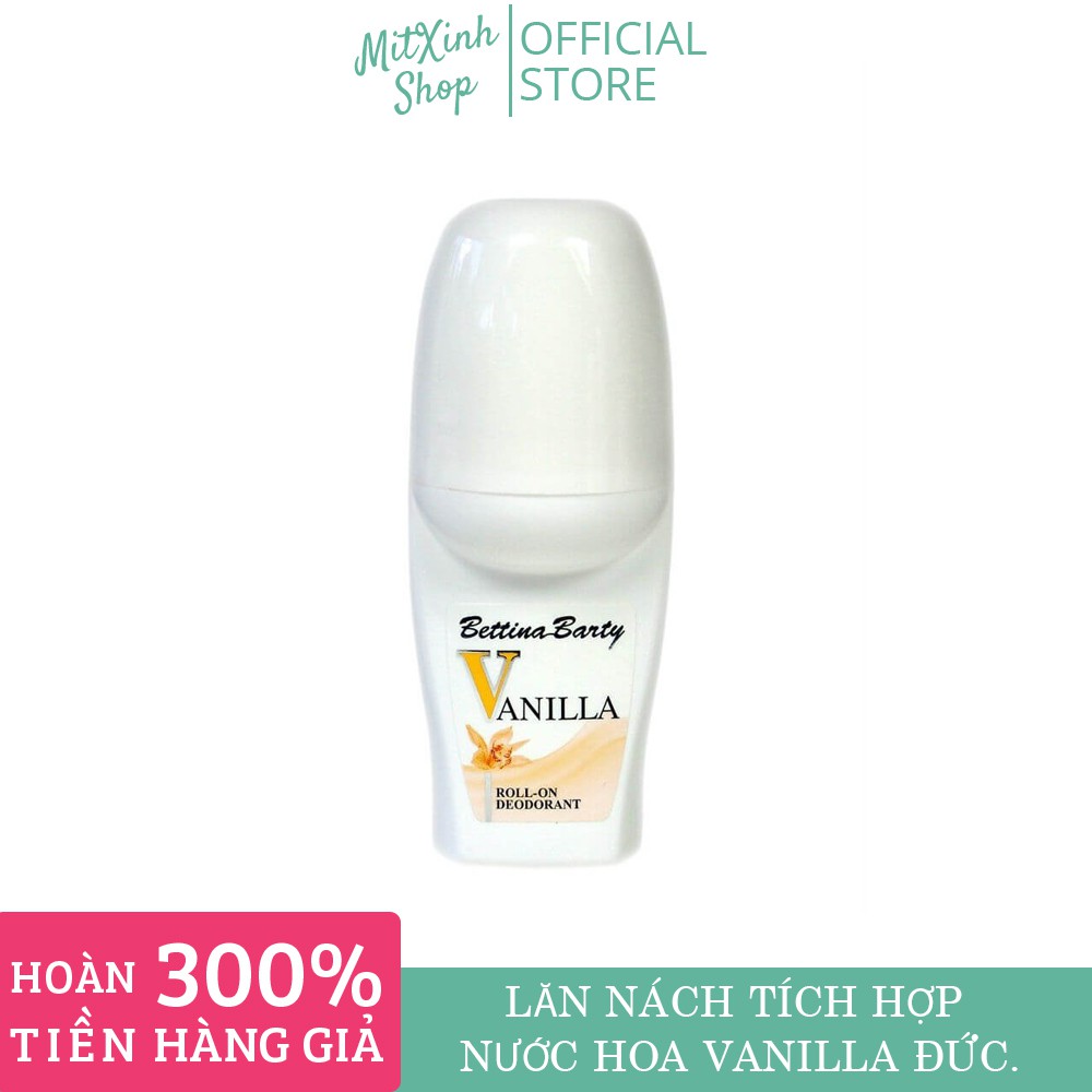 Lăn Khử Mùi Vanilla Đức - Lăn Nách Hương Nước Hoa Bettina Barty Vanila 50ML - GIÚP TRẮNG DA, GIẢM THÂM NÁCH HIỆU QUẢ