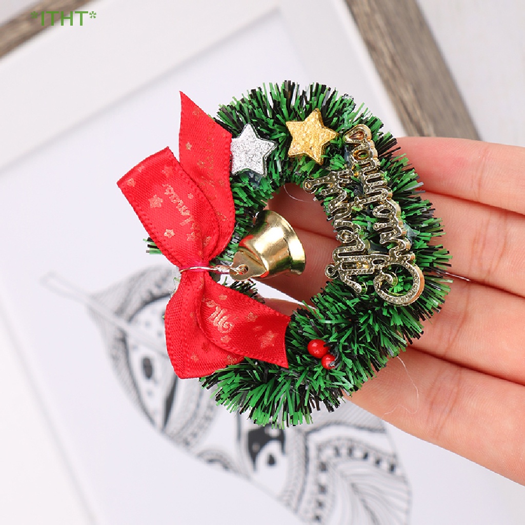 1 Vòng Hoa Giáng Sinh Mini 1: 12 1: 6 Cho Nhà Búp Bê Mới