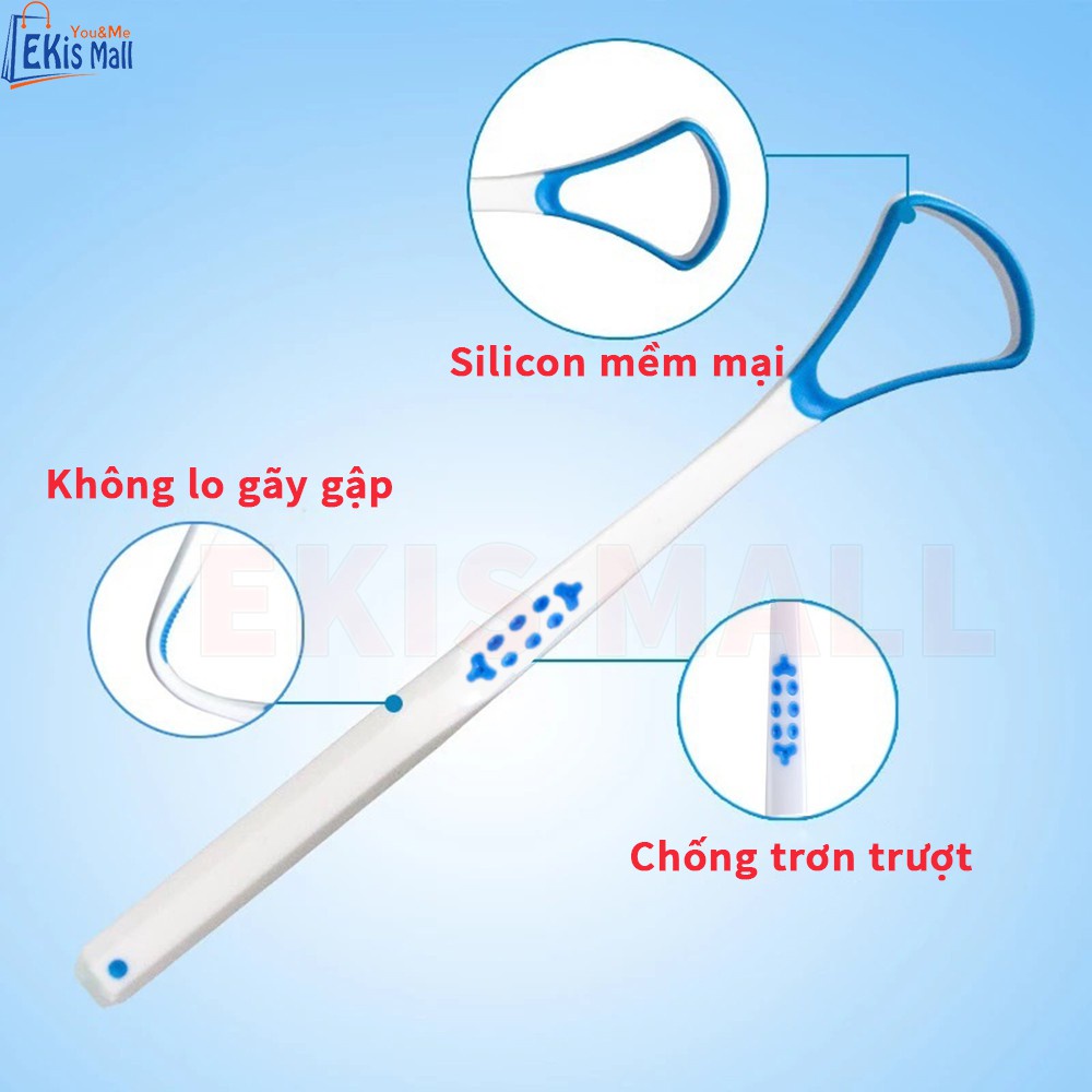 Dụng cụ cạo lưỡi (nạo lưỡi) dạng bàn chải Silicon vệ sinh miệng cao cấp