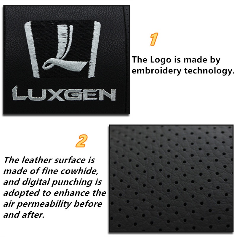 Set 2 gối tựa đầu bằng da gắn ghế ngồi xe hơi Luxgen U5 U6 7 U7 MasterCEO