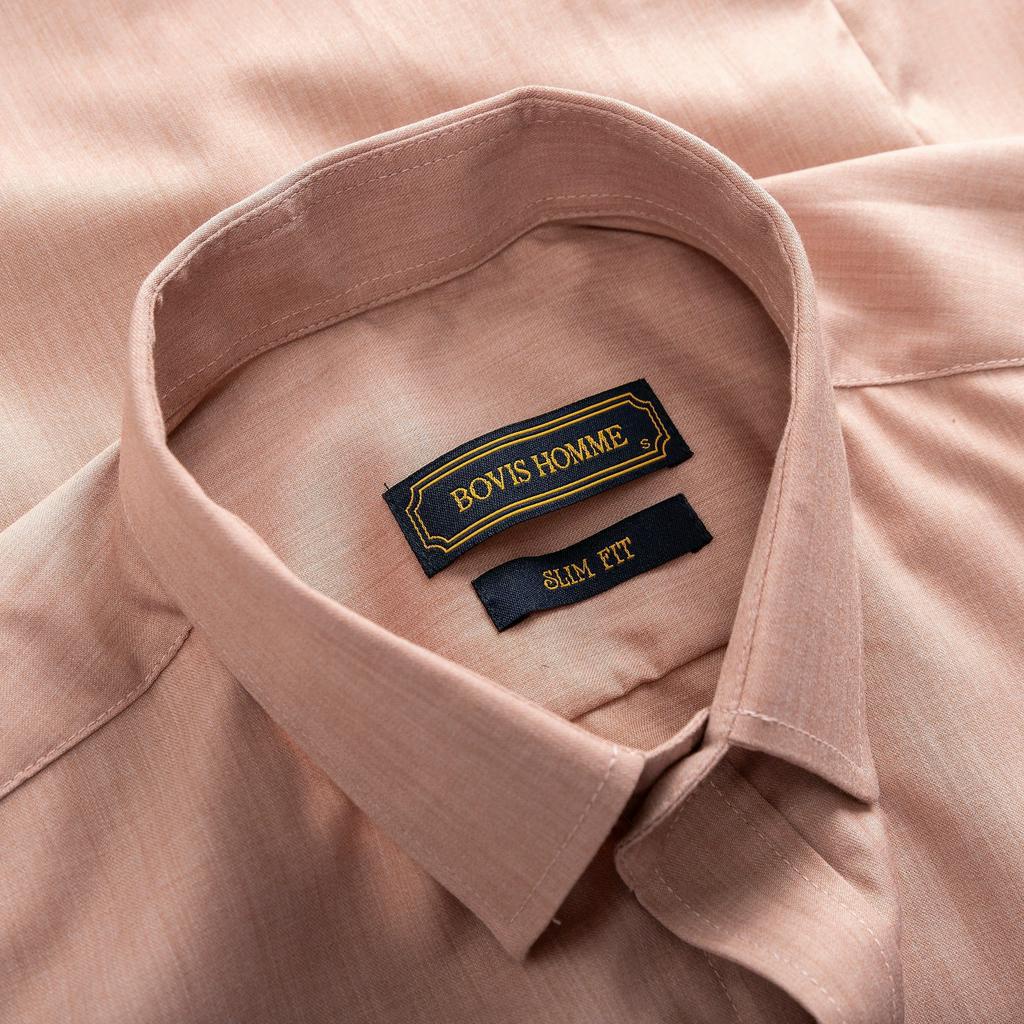 Áo sơ mi nam Bovis Homme tay dài trơn, Nhiều màu, chất liệu Bamboo, phom Slim-fit, mặt vải mềm mượt, chống nhăn