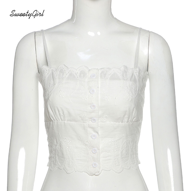 Áo Hai Dây Dáng Ôm Cài Nút Màu Trơn Có Thể Điều Chỉnh Thời Trang Cho Nữ