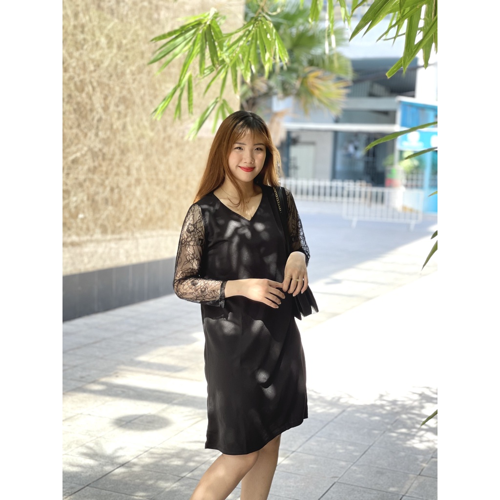 Đầm Váy Công Sở Dáng Suông Phối Tay Ren Giá Rẻ H4 | BigBuy360 - bigbuy360.vn