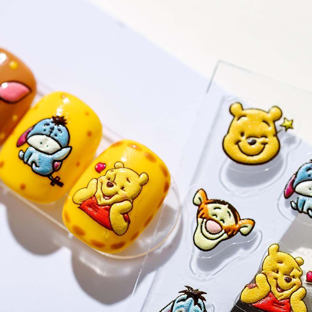 Nhãn Dán Trang Trí Móng Tay Hình Gấu Pooh 5D Thời Trang