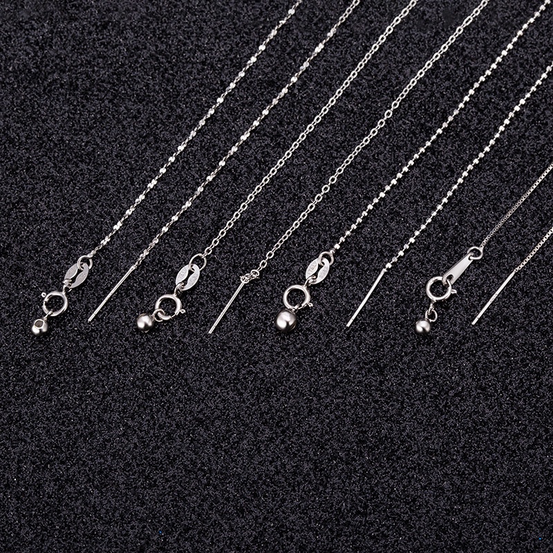 Universal Chain 【Còn hàng】 100% Real S925 Bạc hạt có thể điều chỉnh Vòng cổ Phụ kiện Tự làm Chuỗi Chiều dài khác nhau Chuỗi Tự làm Thời trang Đơn giản Chuỗi xương đòn