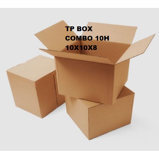 Thùng giấy carton size 10x10x8cm, Combo 100 hộp đóng hàng