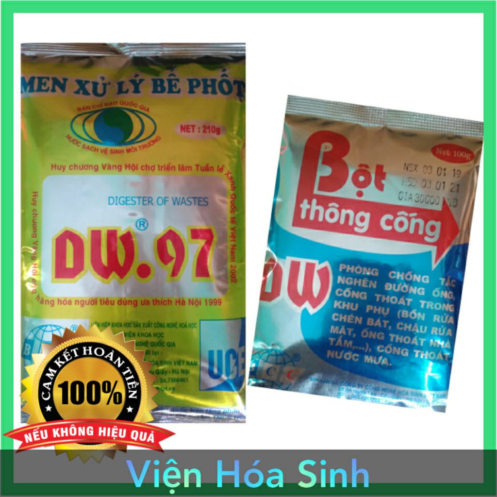 MEN VI SINH XỬ LÝ HẦM CẦU BỂ PHỐT DW.97 & Bột thông tắc Cống, đường ống, Bồn cầu BÁN CHẠY NHẤT