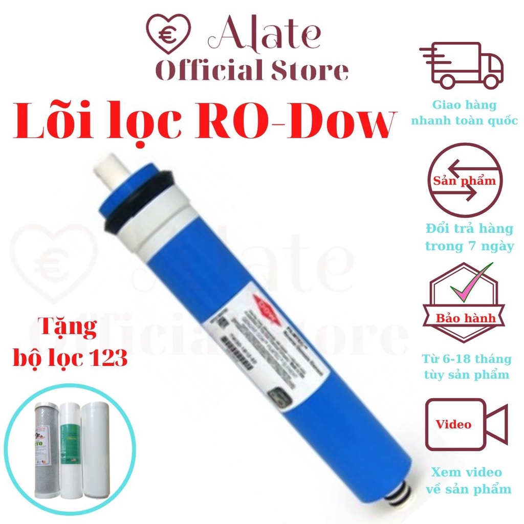 Lõi lọc nước RO, màng lọc số 4 hiệu Dow sàn xuất tại Mỹ công suất 10 lít 1 giờ dùng cho máy gia đình  Alate store