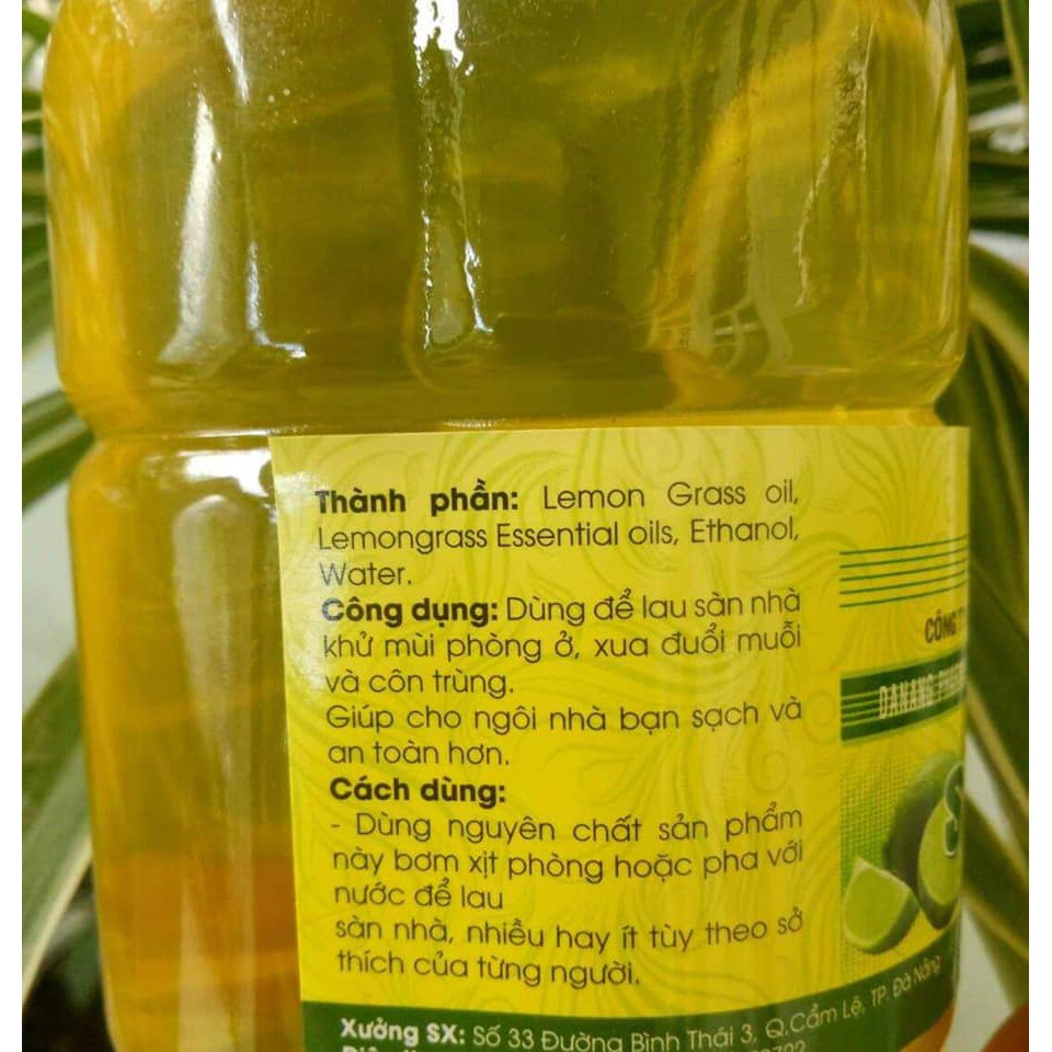Nước lau sàn tinh dầu sả quế, sả chanh đuổi muỗi, khử trùng 1,5lit