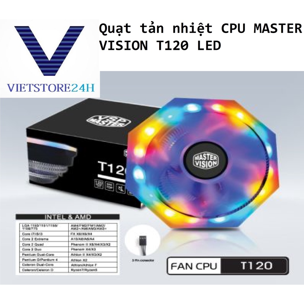 Quạt tản nhiệt CPU MASTER VISION T120 LED