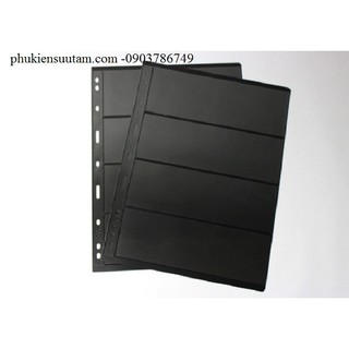 Combo 10 phơi đựng tem loại 4 ngăn màu đen 2 mặt phukiensuutam - pdt42