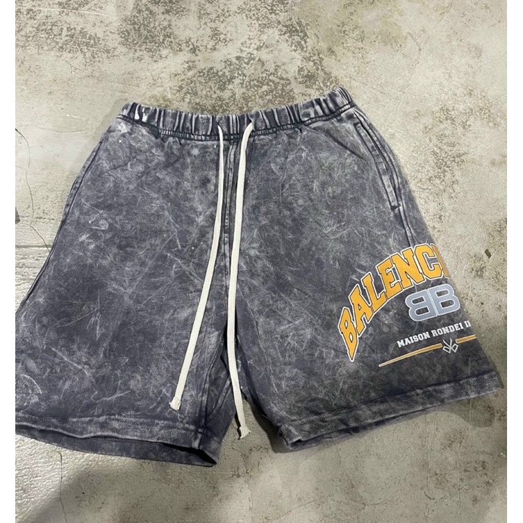 Quần short thun wer in chữ BALENCIAGA  kèm ảnh thật có 2 màu đen/xám