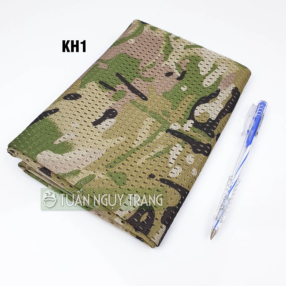 Vải ngụy trang camo quàng cổ thoáng khí chống nắng mùa hè, trùm đầu size 150 x 45cm