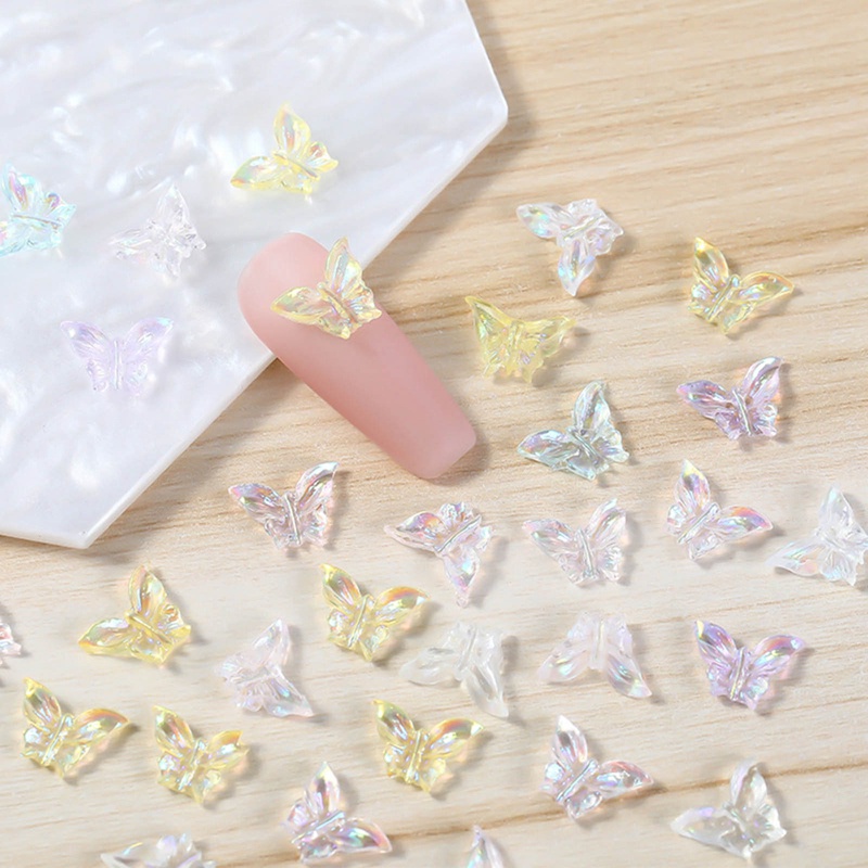 Phụ Kiện Trang Trí Móng Tay Hình Bướm 3D Bằng Nhựa Resin Thời Trang Mùa Hè