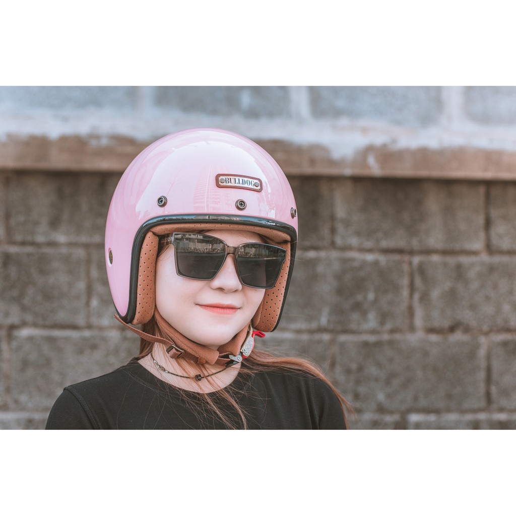 Nón bảo hiểm bulldog 4U màu hồng