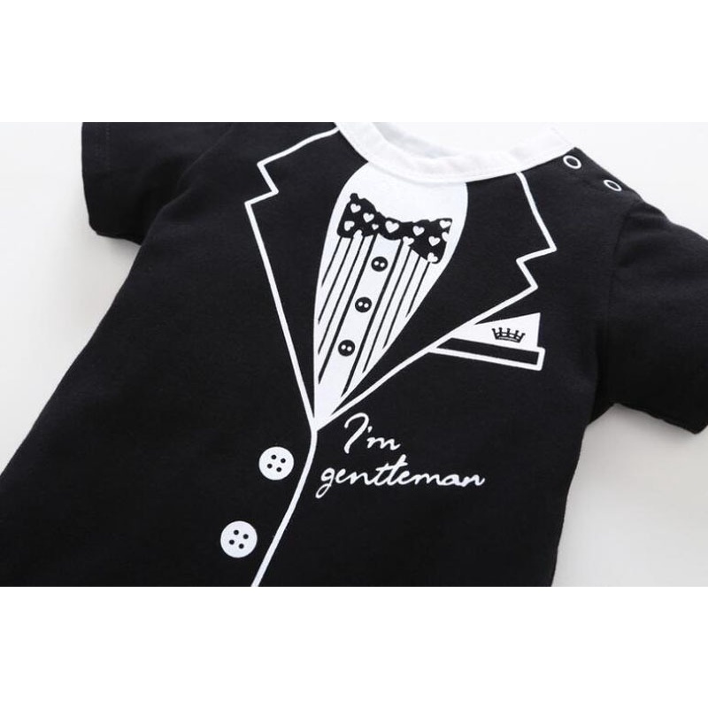 Áo liền quần tam giác tay ngắn chất liệu Cotton in họa tiết One Piece cho bé sơ sinh 0-18 tháng tuổi