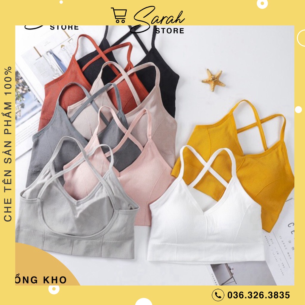Áo Bra Dây Chéo Đệm Bàn Tay 2020 gym yoga Phiên Bản Kết Hợp