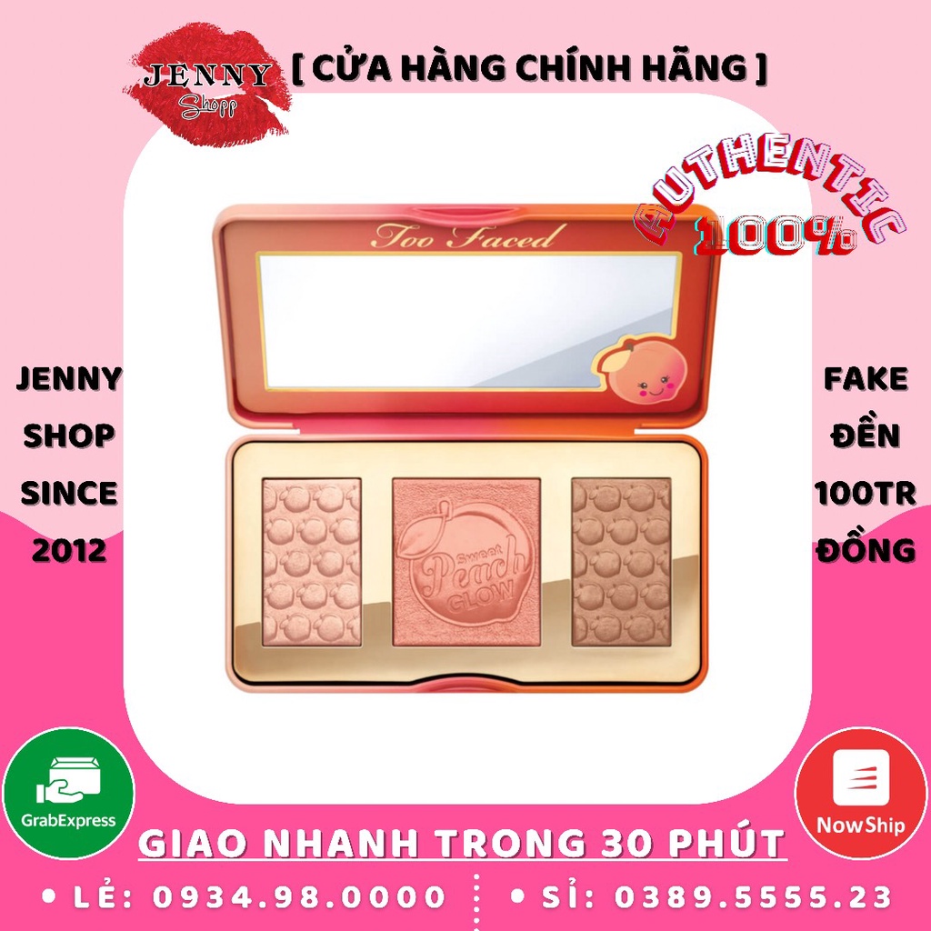 Bảng Má Tạo Khối Bắt Sáng Too Faced Sweet Peach Glow Peach-Infused Highlighting Palette