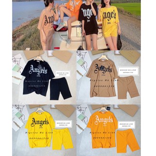 Set Bộ Chữ Angels, Quần Legging Đùi Bigsize