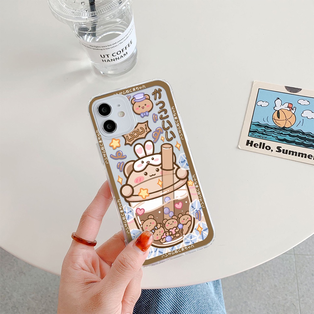 Ốp Điện Thoại Hình Gấu Và Thỏ Cho iphone 11 pro max 12 pro max 13 pro max mini iphone 6 7 iphone 8 iphone 6 7plus iphone se 2020 iphone x xs xr 5 4