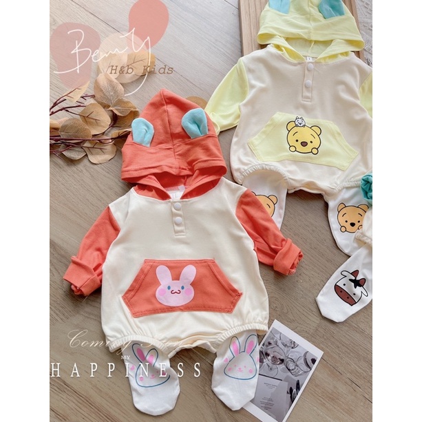 Sét body mũ liền kèm quần cho bé