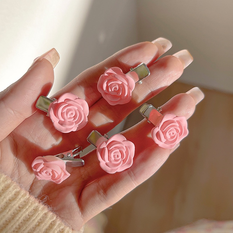 Kẹp Tóc Đính Nơ Trái Tim/Hoa Hồng Mini Xinh Xắn Cho Bé Gái