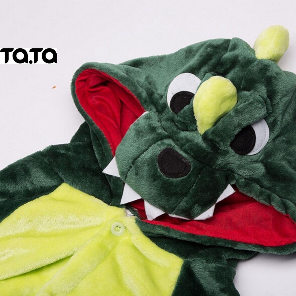 Bộ đồ hình thú KHỦNG LONG XANH cho bé ,bộ đồ liền thân nhiều màu cho bé Trai bé Gái loại CAO CẤP TA4