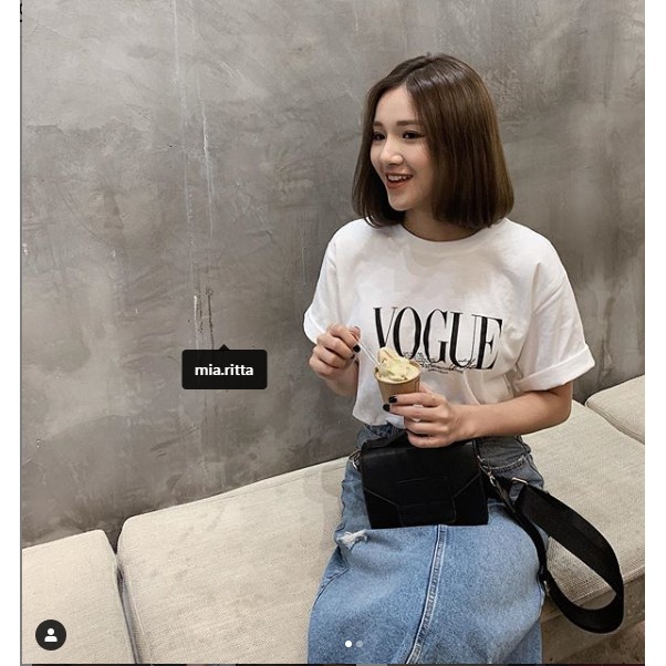 Áo phông nữ Vogue dáng rộng Áo thun cộc tay oversize A1751 Feedback KH