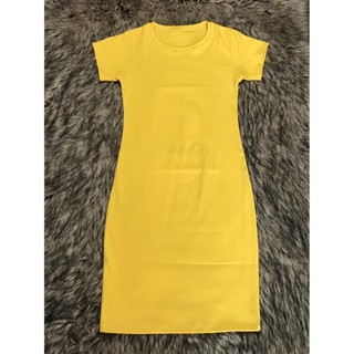 Váy Body Xẻ Tà Thun Gân Cổ Tim