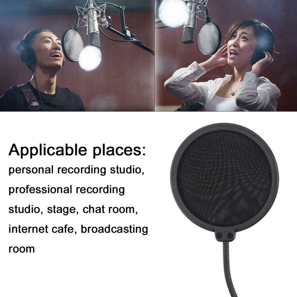 Màn Lọc Âm Thanh Hai Lớp Chuyên Dụng Cho Micro Thu Âm