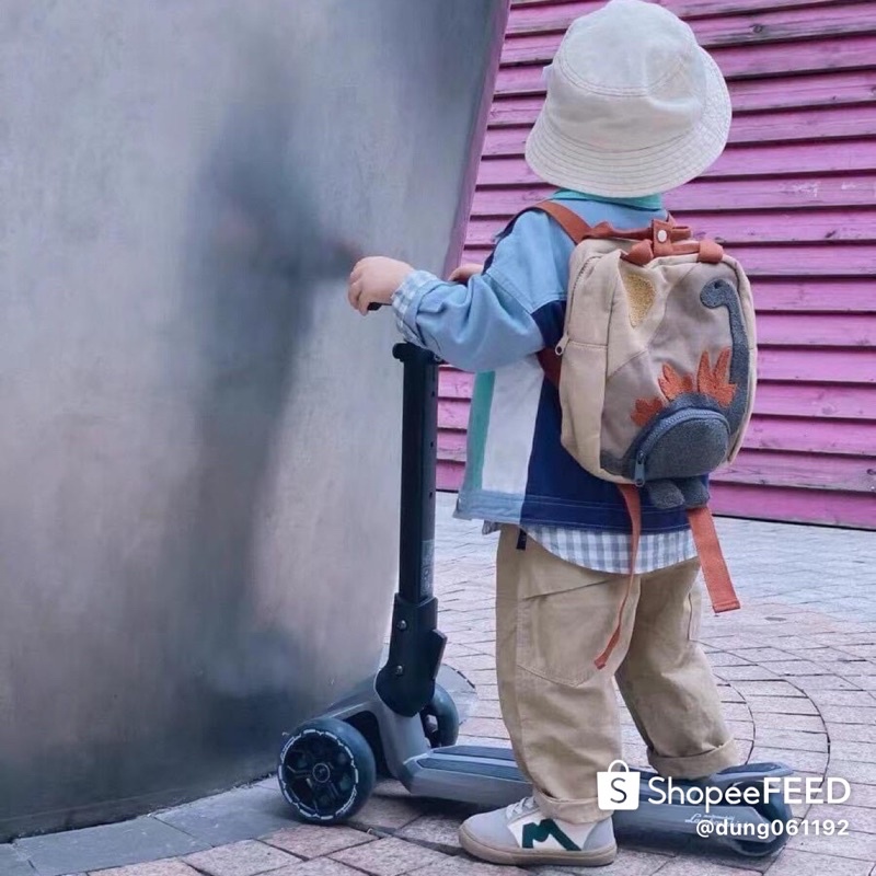 Balo khủng long zara 3D siêu đẹp cho bé trai  hàng xuất dư xịn chuẩn có túi tag hãng