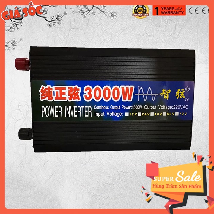 Bộ đổi nguồn 24V-220V 3000W sin chuẩn