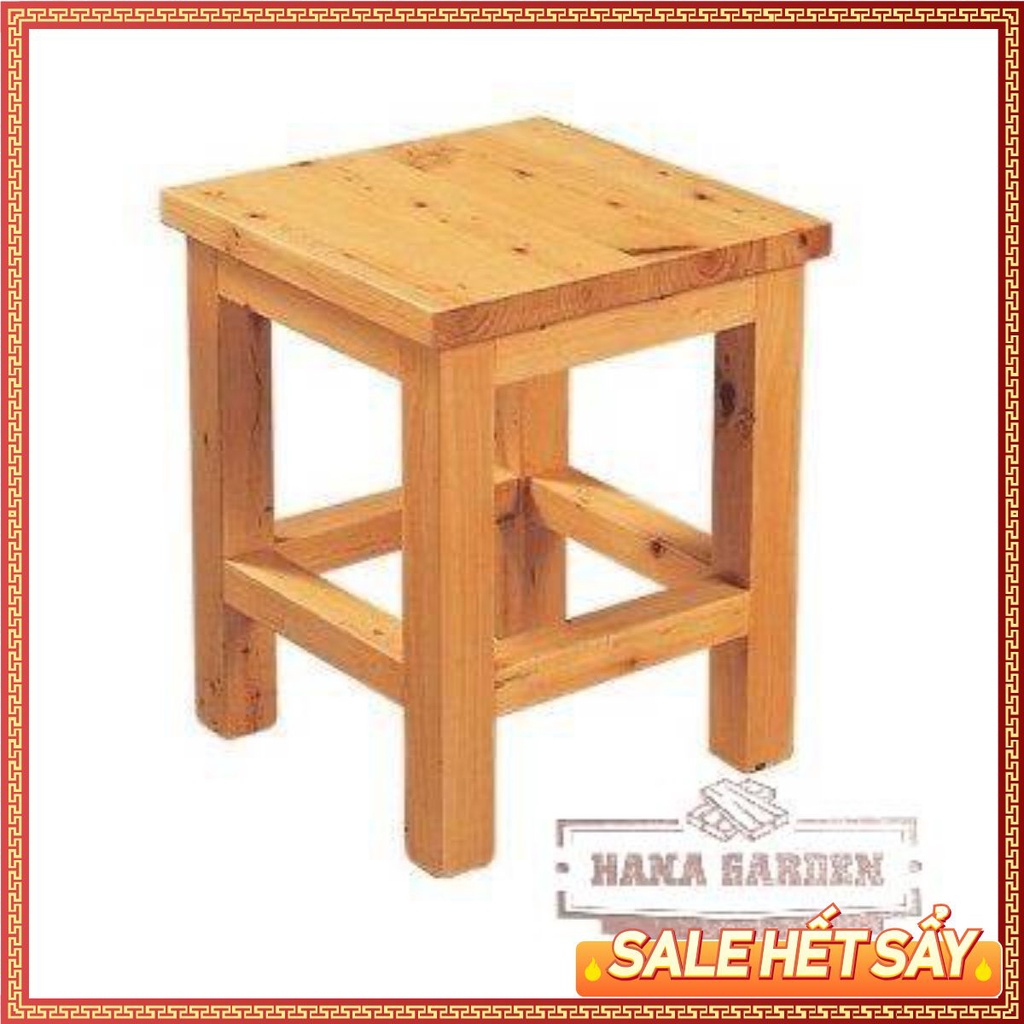 GHẾ ĐÔN MẶT VUÔNG LÙN GIÁ RẺ - CHẤT LƯỢNG GỖ CAO SU GHÉP MINI 30X30X30CM