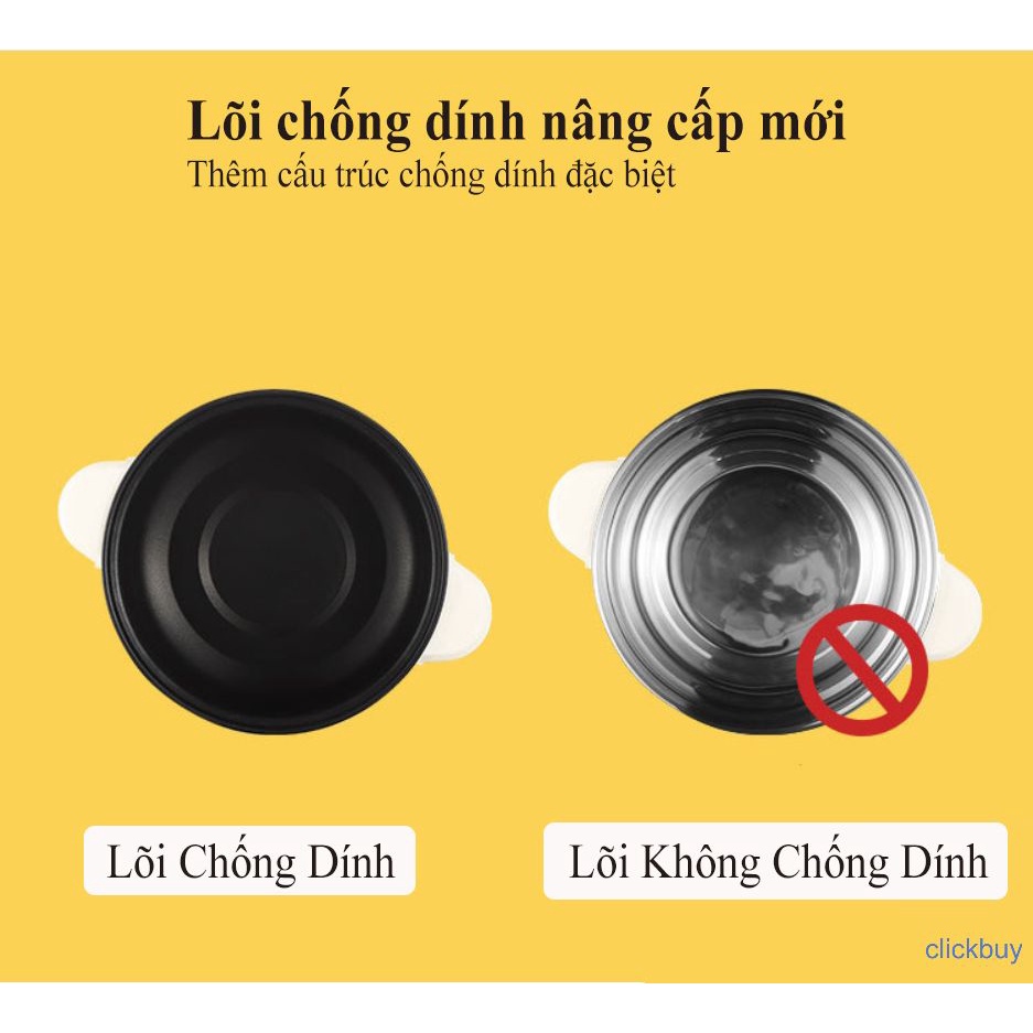 Nồi Lẩu Điện CHỐNG DÍNH Đa Năng 3 Chế Độ Kèm Giá Hấp Inox 28Cm