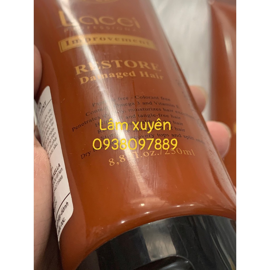 Kem xả khôCHÍNH HÃNGLACEI 250ml, cung cấp chât dinh dưỡng cho tóc, phục hồi tóc, thấm nhanh, sâu vào tủy tóc, thân tóc