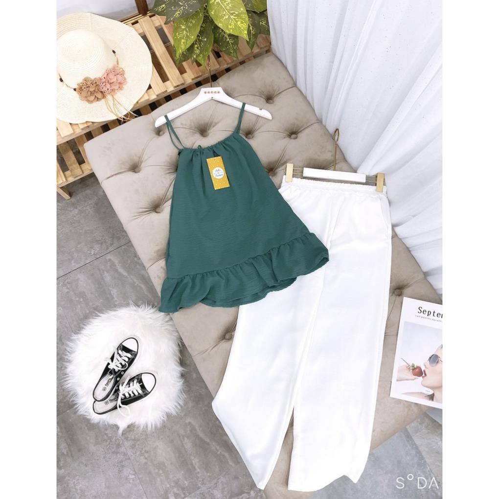 Set đồ nữ cá tính, set quần lửng áo dây đi chơi sang chảnh mùa hè đẹp 8A00085 THVVN | BigBuy360 - bigbuy360.vn