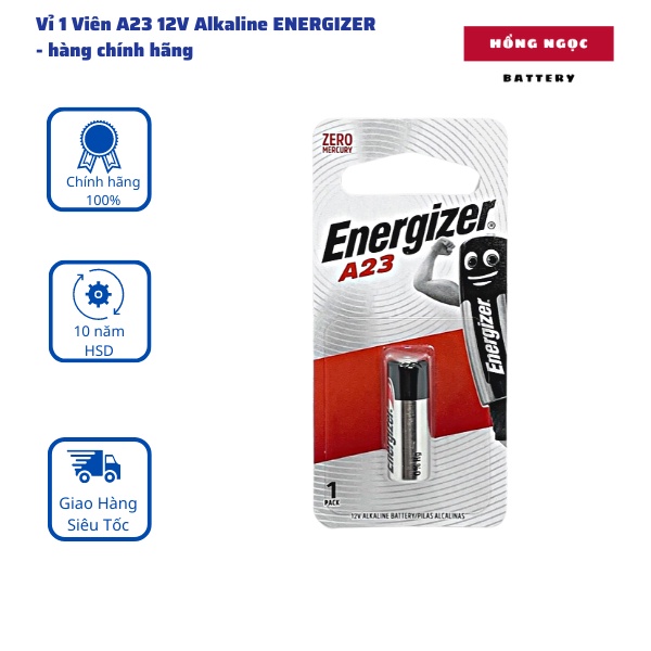 Vỉ 1 Viên Pin A23 Energizer 12 V Dùng cho remote Hàng chính hãng