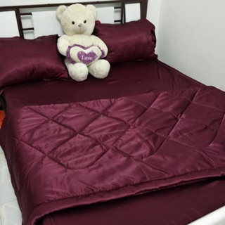 Bộ ga phi lụa thái Tuấn 5 món 1m6 (hình tự chụp 100%)