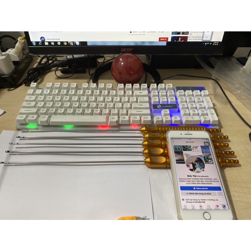 Que hút mỡ 3 lỗ tròn 3.5mm x 25cm - Thanh hút mỡ - cây hút mỡ - Que hút