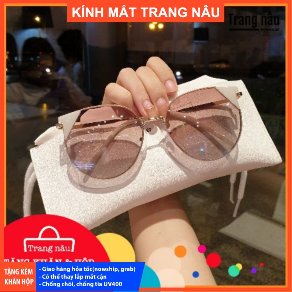 [SIÊU SALE] - Gọng Kính Mát Thời Trang 5854 - Kính Mát Hàn Quốc Trang nâu Eyewear