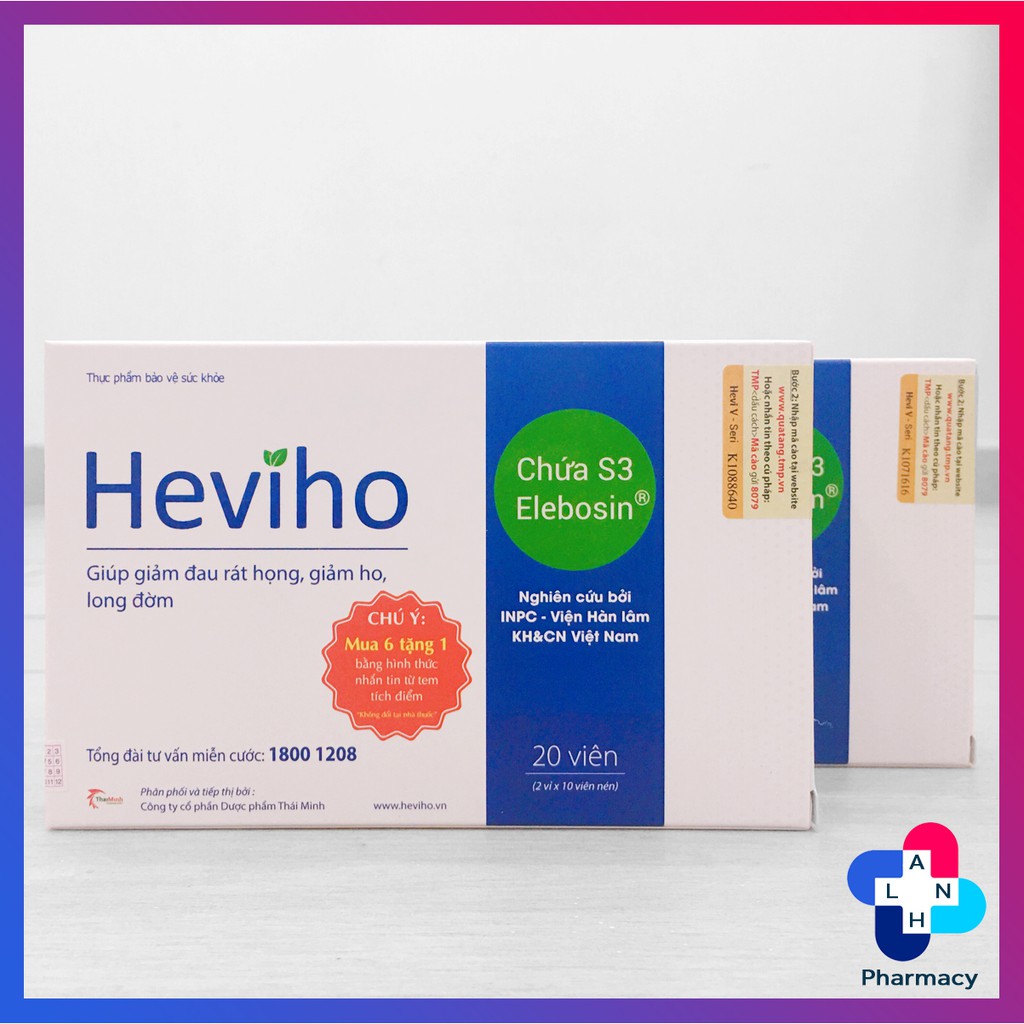 HEVIHO - Giúp giảm đau rát họng, giảm ho, long đờm.