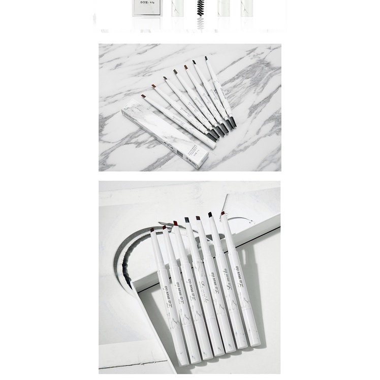 Chì Kẻ Lông Mày Lameila 02 Đầu Vân Đá Double Effect Bút Kẻ Mày Lameila 2 Đầu Bền Màu Không Thấm Nước Km23