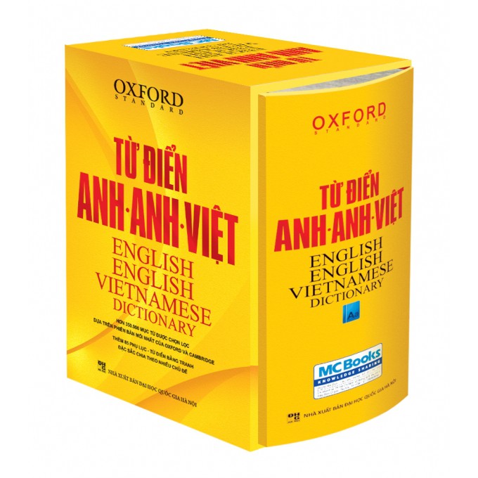 Sách - Từ Điển Oxford Anh Anh Việt 350.000 Từ (Hộp Cứng Vàng) Tặng Video Hách Não