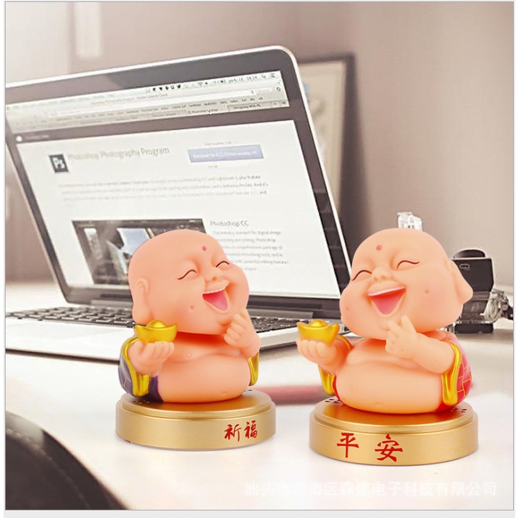 Tượng Ông Địa Cười Có Đế cầu Bình An Trên Xe Hơi