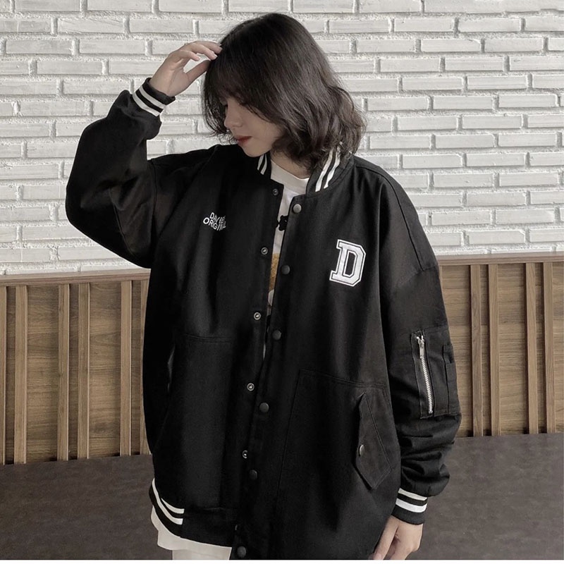 Áo Khoác Bomber Thêu DAVIES Hàng Quảng Châu M1801- Lolla_Fashion